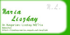 maria liszkay business card